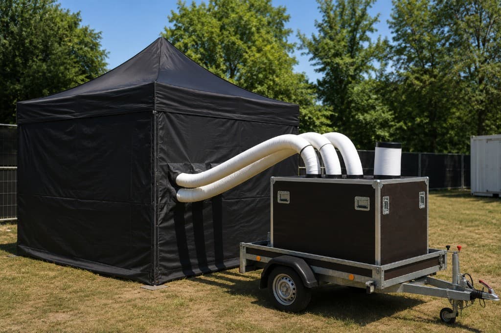 Mobile Klimatisierung für Event-Zelte — Klimaanlage auf Anhänger mieten Frankfurt